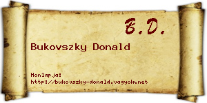 Bukovszky Donald névjegykártya